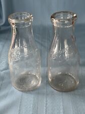 2 Vintage Levengoods Dairies One Pint Milk Bottles Glass picture