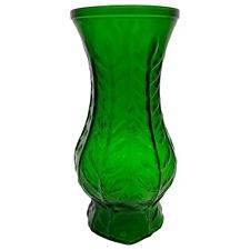 Vintage 1980s AL Randall for FTD Florist Glass Base Emerald Green VINE Motif 10