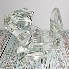 Vintage Crystal Glass Clear Squirrel Nut Bowl Trinket Bowl Paperweight Heavy picture