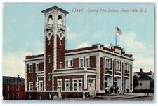 c1910 Central Fire Station Exterior Building Sioux Falls South Dakota Postcard picture
