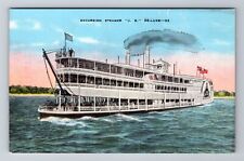 Excursion Steamer, Ship, Transportation, Antique, Vintage Souvenir Postcard picture