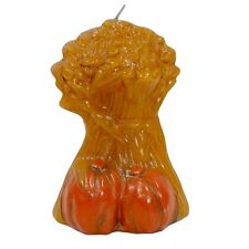 Vintage Hallmark Figural Thanksgiving Candle Wheat Sheaves/Pumpkin Never Lit picture