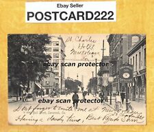 GA Savannah 1906 vintage postcard BULL ST BUILDINGS DR M SCHWABS OPTICIAN SIGN picture