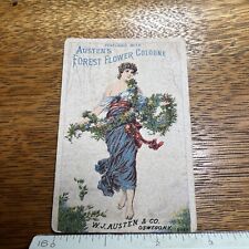 Antique Victorian Trade Card Austen's Forest Flower Cologne Oswego New York T1 picture
