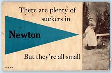 Newton Iowa IA Postcard There Are Plenty Suckers But They're Are Small 1913 picture
