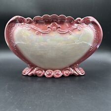 Vintage Victorian Alberta’s Pink And White Opalescent 1940’s Mold Vase 11 Inch picture