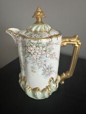 ANTIQUE Limoges Bac et Perigault Elite Coffee Chocolate Pot Forget Me Not 1890 picture