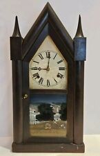 Antique 1870's TERRY & ANDREWS  8 Day Victorian Mahogany Steeple Mantel Clock picture