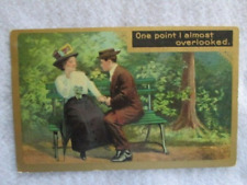 Antique One Point I Almost Overlooked Postcard 1909, Woman With Hat Pin picture