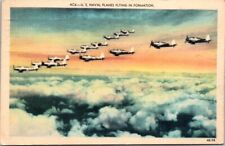 U.S. Naval Planes Flying in Formation, WW2 Vintage Postcard picture