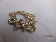 DIOR ZIP PULL   charm 21x23 MM  gold  tone,  faux pearls THIS IS FOR 1 picture
