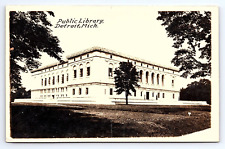 Postcard RPPC Public Library Detroit Michigan MI picture