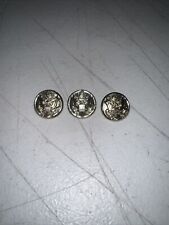 3 VTG. Superior Quality / Waterbury Company Brass Eagle Military Buttons  #93422 picture