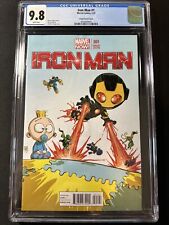 Iron Man #1 CGC 9.8 Skottie Young Variant Marvel Comics  White Pages 2013 picture