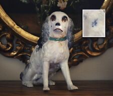 Antique early Meissen c18th Porcelain Spaniel Dog Figurine Large 9”x9.5” picture