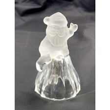 Vintage Lead Crystal Frosted Glass Santa Claus Christmas Bell by JSNY4.5