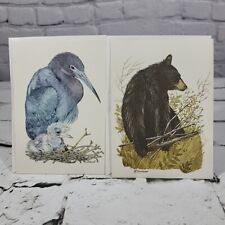 Vintage Current Greeting Cards Lot North American Wildlife Black Bear Blue Heron picture