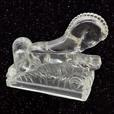 LE Smith Clear Running Horse Bookend Clear Glass 1940s Vintage 6.5”T 9”W picture