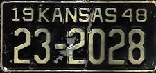 1948 KANSAS License Plate VINTAGE MANCAVE sh picture