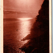 c1910s Zushi, Japan Nam Koiwa Cliff Pacific Ocean Sunset Cyanotype? Photo A56 picture