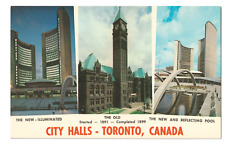 Toronto, Canada-City Halls old and new-Ontario-Vintage Postcard picture