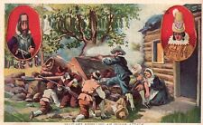Vintage Postcard 1910's Seitlers Repelling an Indian Attack Prudential Insurance picture