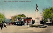 Postcard Post Office Square in Battle Creek, Michigan picture