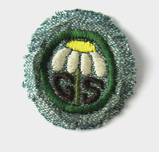 RARE 1938-46 PRINTS Silver Green Girl Scout Badge Daisy+G.S. OLD RAMBLER GIFT picture