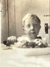 NF Photograph Blurry Boy At The Table Blur Portrait 1930-40's picture