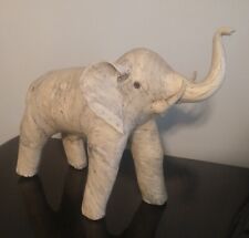 Vintage Hand Crafted Crushed Oyster Shell Marbled Elephant Figurine 12
