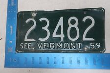 Vermont License Plate Tag VT 1959 59 23482 picture