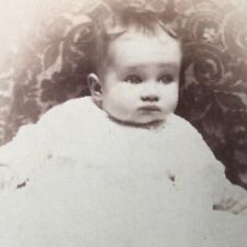 Gloversville,NY Antique Photo Cabinet Card GORGEOUS Victorian Baby Gown Dunlop picture