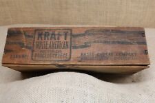 Old Cheese Box Dark Wood Kraft White American 9 1/8