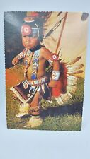 Vintage Postcard Native American Pawnee Indian Nonnie 2 yr Old Dancer Performer picture
