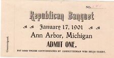 1901 William McKinley Republican Banquet Ticket picture