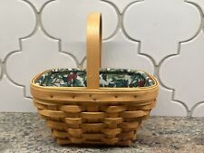 Longaberger 2001 Small Comforts Basket~American Holly Liner~Protector CHRISTMAS picture