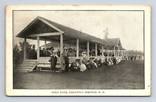 RARE Polo Club Pavilion Spectators Saratoga Springs NY Paraiso Cancel Postcard picture