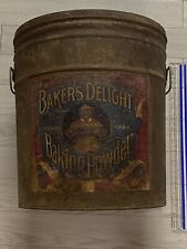 Bakers Delight Baking Powder Tin Litho Can 12x14” Rare African American Ad Large picture