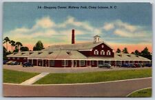Camp Lejune North Carolina~Shopping Center Midway Park~Vintage Linen Postcard picture