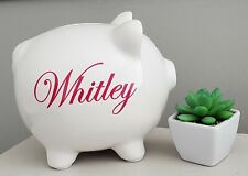 Personalized Ceramic Piggy Bank - White - cute, gift, holiday, boy girl picture