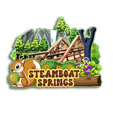 Steamboat Springs Colorado USA Refrigerator magnet 3D travel souvenirs wood picture