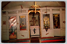  c1960s St. Nicholas Russian Orthodox Church Eklutna Alaska Vintage Postcard picture