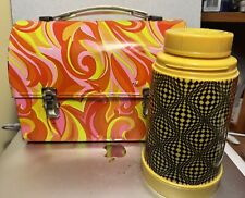 Vtg 1969 Aladdin PSYCHEDELIC Groovy MOD Dome Lunchbox w/ Thermos picture