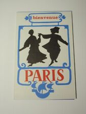 Vintage Bienvenue Paris France Fold Out Map Brochure picture