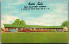 FLINT, Michigan Postcard SCENIC MOTEL Highway 10 Roadside Linen c1950s Unused picture
