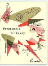 1955 CUNARD CRUISE LINES R.M.S. QUEEN ELIZABETH TO-DAY'S PROGRAMME EVENTS Z5731 picture