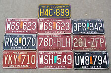 10 Original Steel Missouri License Plates Ratrod Mancave  Garage Sep 78 - Jan 98 picture