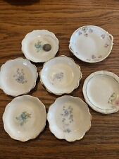 7 Antique Vintage Butter Pat Plate Lot Signed  Unsigned Flowers, Nippon picture