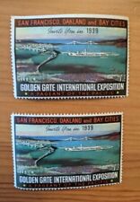 Two 1939 Golden Gate International Exposition Souvenir Stamps With Gum picture