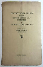 Victory Loan Dinner Seating Diagram Central Liberty Loans Committee April 1919 picture